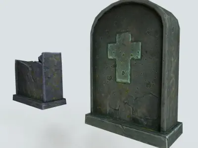 horror tombstone  Low-poly 3D model