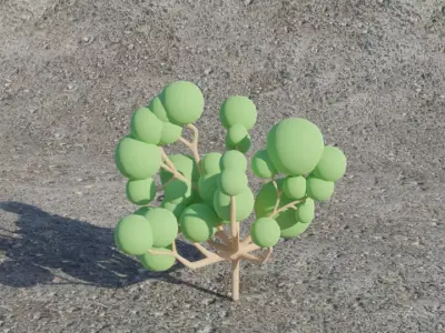 Sci-Fi Fantasy Low-Poly Game-Ready Tree 4 - Light Green 2 Low-poly 3D model