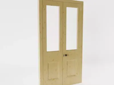 French Glass Double Doors 3D model