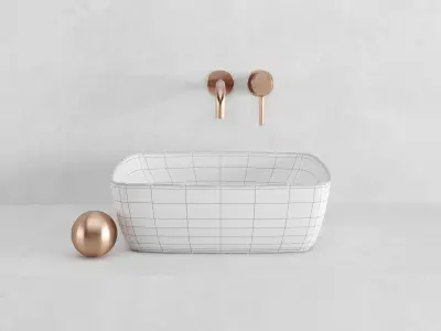 sink ARTIS Villeroy Boch 41x41x13cm 3D model