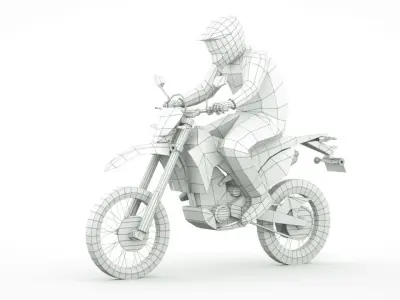 12 Low Poly Motorcycles Low-poly 3D model