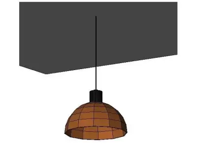 Lamp02i pendant lamp with wooden shade Free 3D model