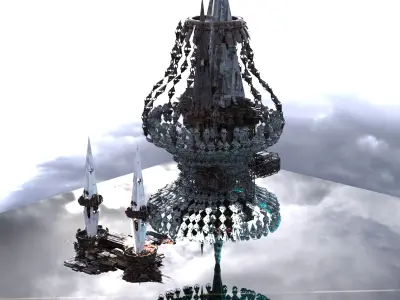 Nile Egyptian ascension Tower 5  Low-poly 3D model