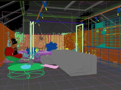 Kitchen extension - London Architecture Design Full scene 3D model