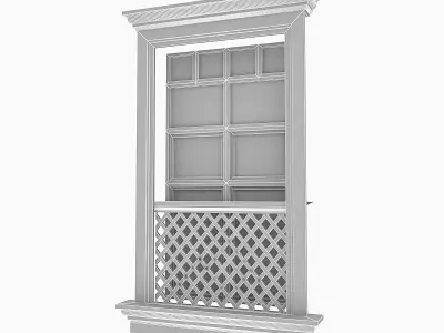 Pavilion Window 3 Low-poly 3D model