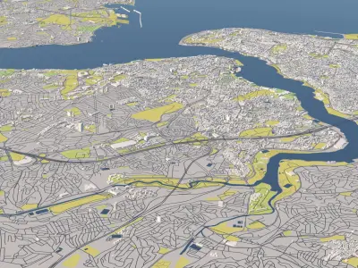 Istanbul 40 x 40 km 3D City 3D Map 3D model