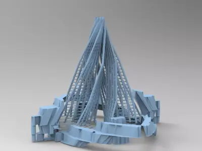 Spiral Sky Gravity Top  Low-poly 3D model