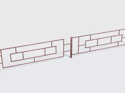 Old Rusty Fence Low-poly 3D model