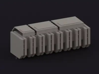 Brutalist Building 16 Low-poly 3D model