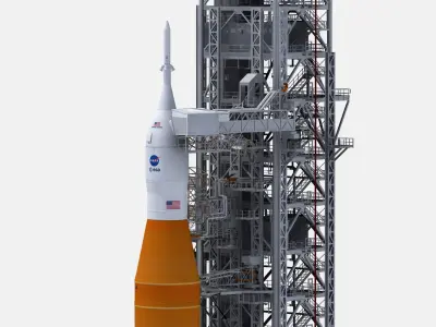  Space Launch System On Launchpad 