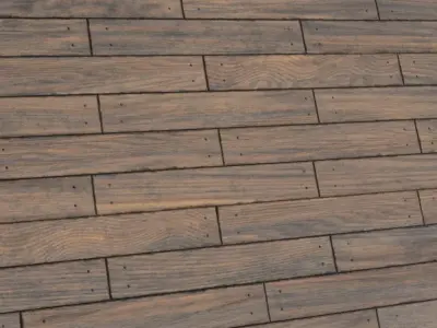 Rustic Large Block Walnut Herringbone Parquet PBR Seamless Texture