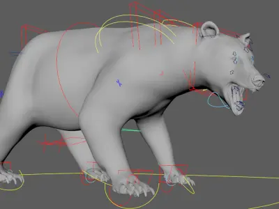  bear FUR RIGGED ANIMATED 