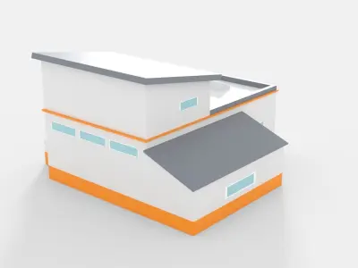 Factory Building D Low-poly 3D model