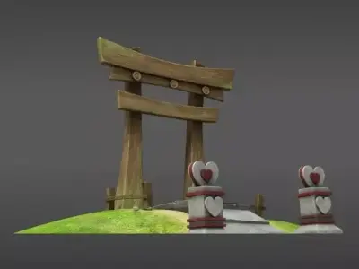 Japanese Gate 3D model