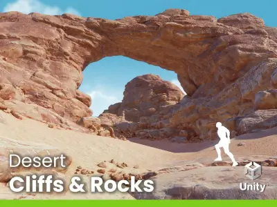 Desert Rocks and Cliffs UNITY Low-poly 3D model