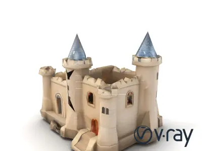 Majestic Stone Castle Environment model pack Low-poly 3D model