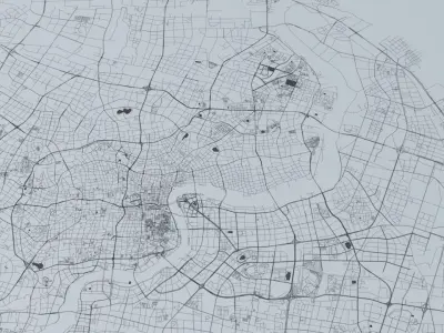 Shanghai Road Network and Streets 3D model