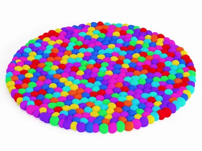 Carpet made of soft colored balls 3D model