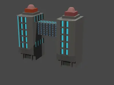 The Twin Towers Free low-poly 3D model