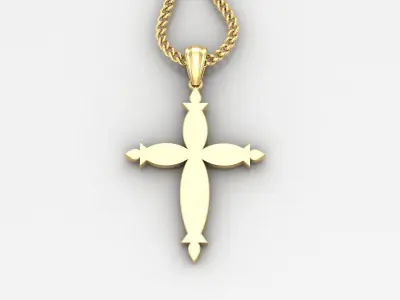 Light Gold 18K Cross Pendant 1CP062 3D print model