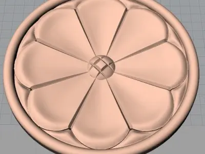 Furniture decoration round flower 3D STL model for CNC E921 3D model