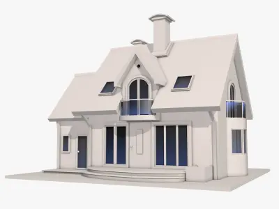 House 3d model Low-poly 3D model