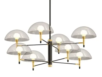 Untitled modern chandelier with clear glass shades 3D model