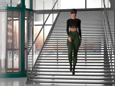  Fashionable Female Rigged for Cinema 4D 