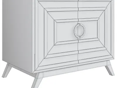 Worlds Away Bernard White Lacquer 2 Door Cabinet 3d model Low-poly 3D model