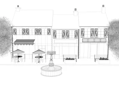 village 3D model leaf with spots 3D model