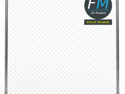 Wire fence module 3D model