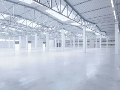 Industrial Warehouse Interior 2b Low-poly 3D model