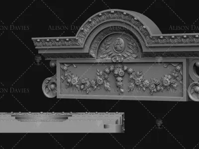 Door Pediment  3D printable model 3D print model