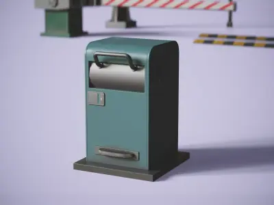 Stylized Road Props Pack  Low-poly 3D model