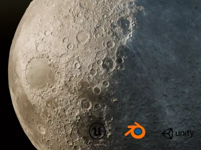 Moon 3D Photorealistic  Low-poly 3D model