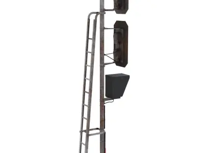 Train Traffic Light Weathered 1 3D model