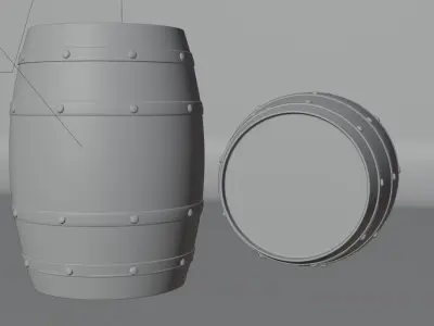 3D Wooden Barrel 3D model