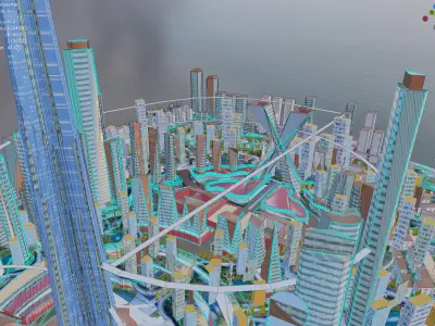 Jeddah Kingdom Tower Low-poly 3D model