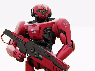 BATTLE DROID Z-9000  RIGGED 3D model