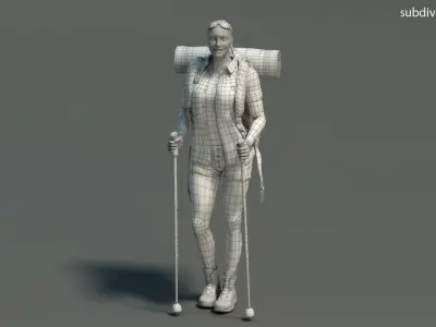  Female Hiker Animated HQ Standard License 