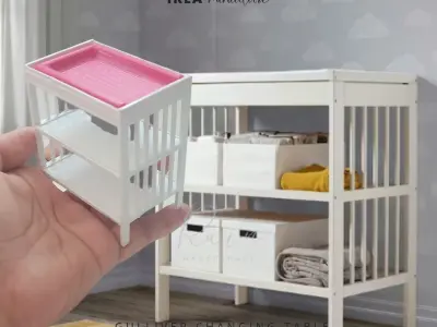 MINIATURE IKEA INSPIRED GULLIVER CHANGING TABLE 3D print model