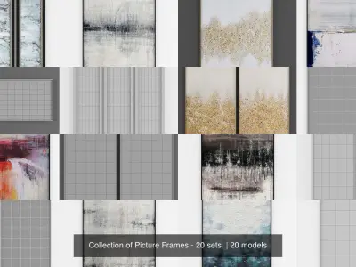 Collection of Picture Frames - 20 sets  3D Model Pack 4