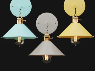 light-06 wall lamp with gold shade 3D model