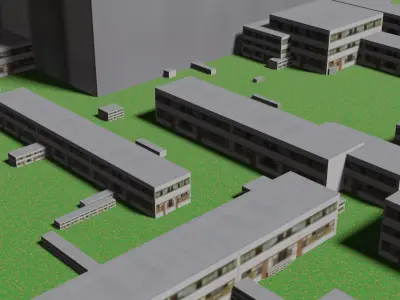Procedural City Generator Free low-poly 3D model