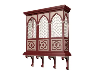 Balcony gothic window shelf 3D model