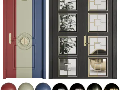 Set Classic Door 05 3D model