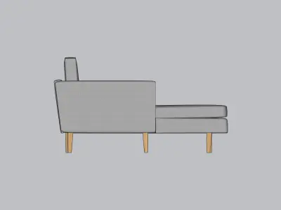 Sofa 4 seats by IKEA SMEDSTORP 3D model