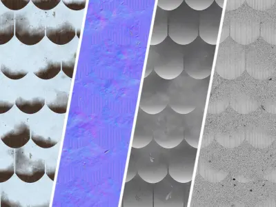 Roof Tile Materials 83- Wooden Roofing By Sbsar Seamless Pbr Texture