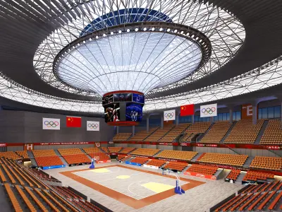 Indoor Basketball Court - Gymnasium 3D model