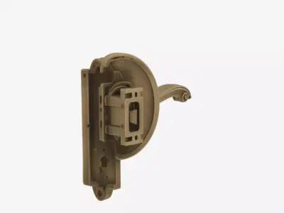 Elegant Brass Bank Door Handle 3D Lever and Security Features 3D model